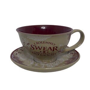 Harry Potter Marauder's Map Teacup & Saucer 12oz "I Solemnly Swear" No Box